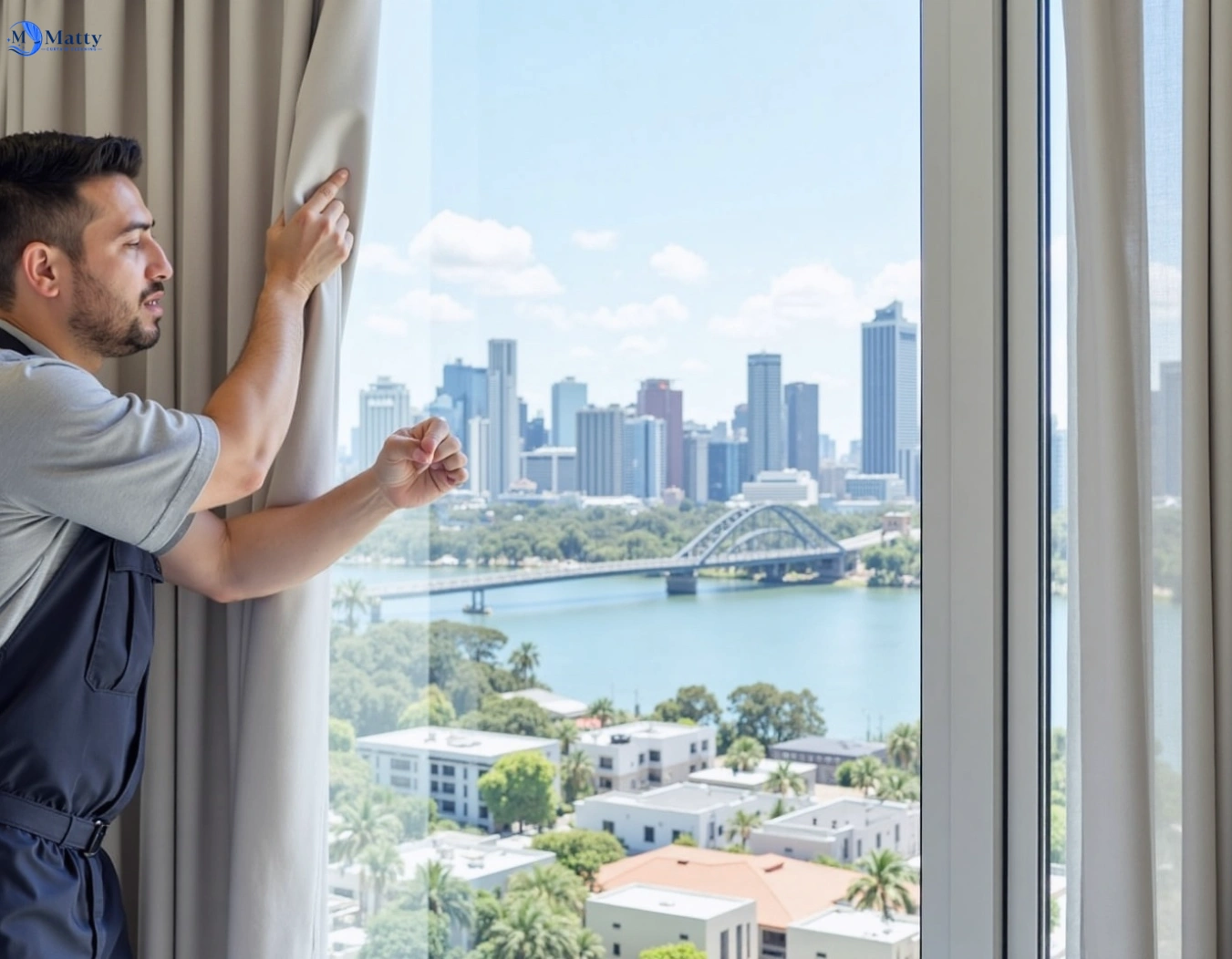 Professional curtain steam cleaning service gaythorne QLD by Matty Curtain Cleaning