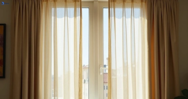 Dull dusty drapes in gaythorne before professional cleaning